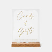 Wit Gouden Huwelijkskaarten en Giftentafel Acryl Bord (Voorkant)