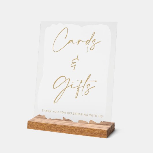Wit Gouden Huwelijkskaarten en Giftentafel Acryl Bord (Hoek)