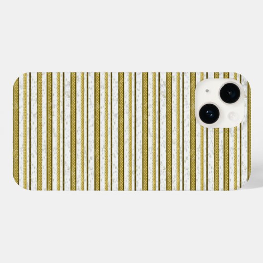 Wit gouden kanten strepen patroon Case-Mate iPhone case (Achterkant (horizontaal))