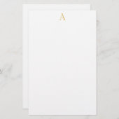 Wit Gouden Kleur Monogram Professioneel Briefpapier (Voorkant / Achterkant)