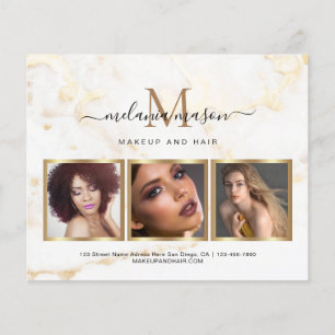 Wit Gouden Marmeren Make-up Kunstenaar Elegante Fl Flyer
