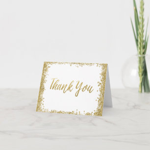 Wit Gouden Nep Glitter Bedankt