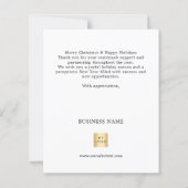 Wit gouden script business logo kerstkaart (Achterkant)