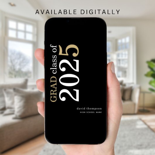 Wit Gouden Tekst 2025 Zwart Afstuderen Aankondiging