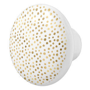 WIT GOUDEN VLEK OP MAAT KERAMISCHE KNOP