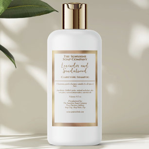 Wit & gouden waterdicht cosmeticafleslabel voedselcontainer etiket