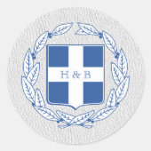 Wit Griekenland Paspoort Ronde Sticker (Voorkant)