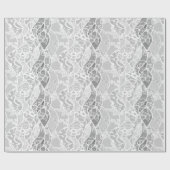  wit grijs floraal patroon cadeaupapier (Vlak)
