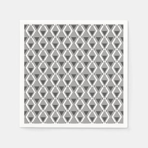 Wit grijs geometrische print art deco servet