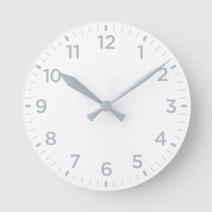 Wit grijs glanzend minimalistische wandklok ronde klok