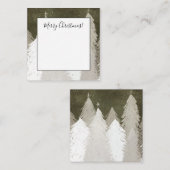 Wit & grijs met sneeuw bedekte pijnbomen schoolbor notitiekaartje (Voorkant / Achterkant)