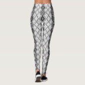 Wit & Grijs Sequins Geometrisch Patroon Leggings (Achterkant)