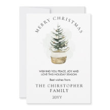 Wit Groen Aquarel Prettig Kerstfeest