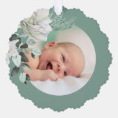 wit groen boeket Doop Ornament Kaart (Voorkant)