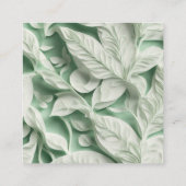 wit groen botanisch blad QR-code Informatiekaartje (Achterkant)