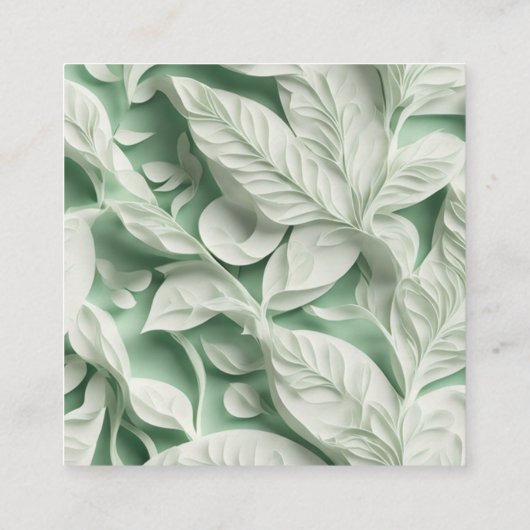  wit groen botanisch blad QR-code Informatiekaartje (Achterkant)