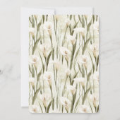 Wit Groen Calla Lily Floral Wedding Kaart (Achterkant)