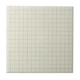 Wit & Groen Geruit Retro Minimalist Tegeltje