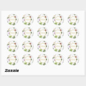 Wit Groen Goud Bloemen Elegant Modern Age Ronde Sticker (Vel)