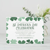 Wit & Groen Klaver St. Patrick's Dag Feest Kaart (Staand voorkant)