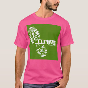 Wit Groen Man Step Mountain Adventure Actief T-shirt