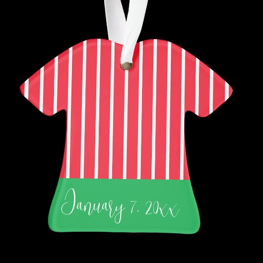 Wit Groen Rode Baby's Eerste Kerstmis Ornament