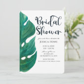 Wit & Groen Tropisch Leaf Classy Vrijgezellenfeest Kaart (Staand voorkant)