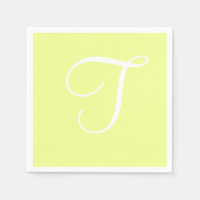 Wit groot elegant monogram | Pastel Limoen