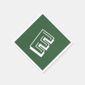 Wit Groot Modern Monogram | Hunter Green Servet (Hoek)