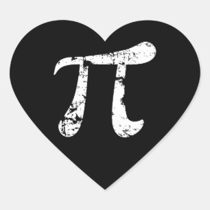 Wit Grunge Pi-symbool Hart Sticker