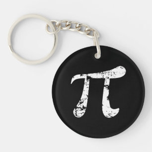 Wit Grunge Pi-symbool Sleutelhanger