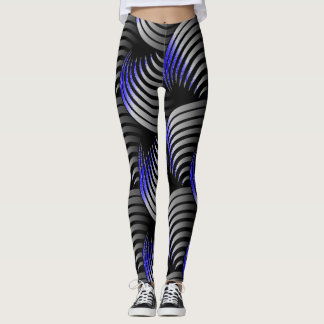 Wit half wervelend op zwarte achtergrond leggings