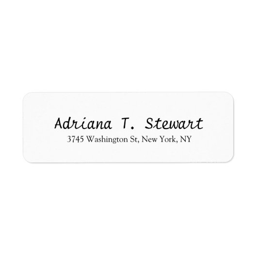 Wit Handschrift Professioneel Elegant Eenvoudig Etiket (Voorkant)