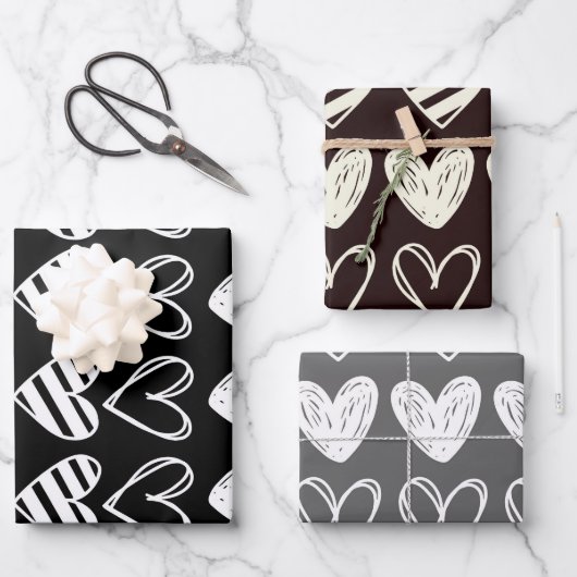 Wit hart #24 inpakpapier vel (Voorkant)