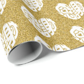 Wit hart gevormd dank je wel in kanji cadeaupapier (Rol Hoek)