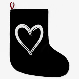 Wit Hart Grappig Cute Design voor Mannen en Vrouwe Grote Kerstsok