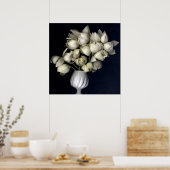 Wit hart in zwart poster (Keuken)