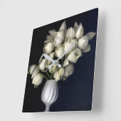 "Wit hart in zwart" Vierkante Klok (Hoek)