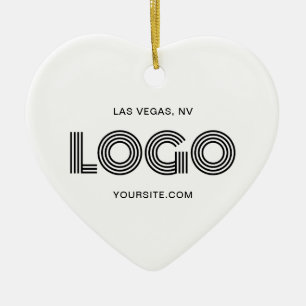 Wit Hart Modern Logo Keramisch Ornament