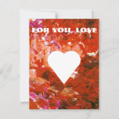 Wit hart op rode aanpasbare platte valentijnskaart feestdagenkaart (Voorkant)