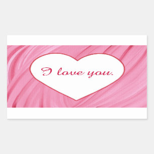 Wit hart op roze rode liefde jouw tekst stickers