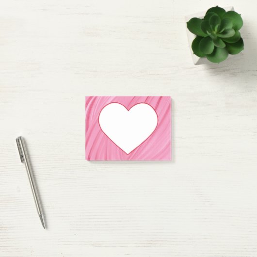 Wit hart op roze rode melanges Post it Notes (Kantoor)