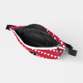 Wit hart patroon op rood monogram heuptasje (Open)