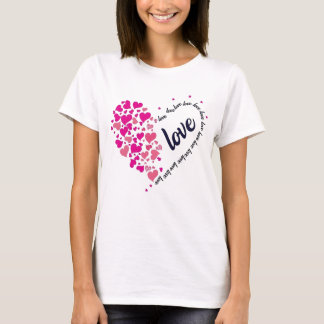 Wit Hart Vorm Vrouwen T-shirt