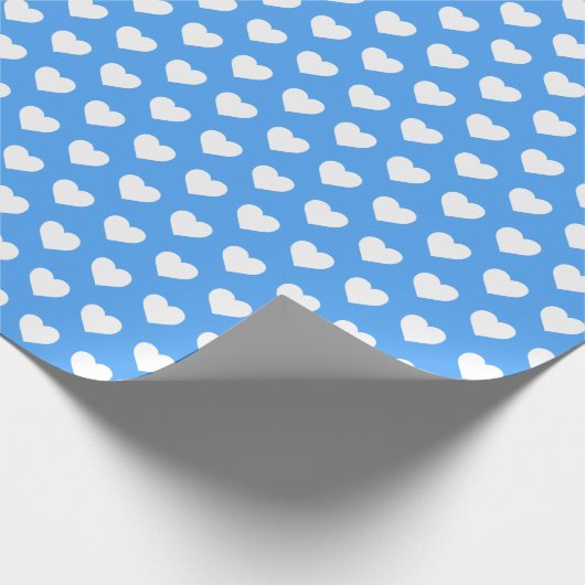  wit harten Patroon Manganese Blue Cadeaupapier (Hoek)