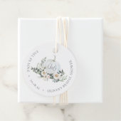 Wit Herfst Pompoen Groene Monogram Bedankjes Labels (In situ)