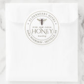 Wit honingetiket met  koningin ronde sticker (Tas)