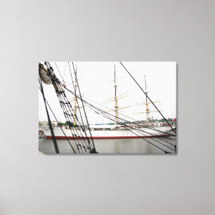 Wit hoog schip - Canvas Afdruk