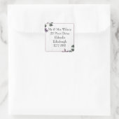 Wit Hout Paarse Bloemen Adres Stickers (Tas)