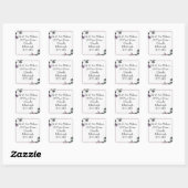 Wit Hout Paarse Bloemen Adres Stickers (Vel)